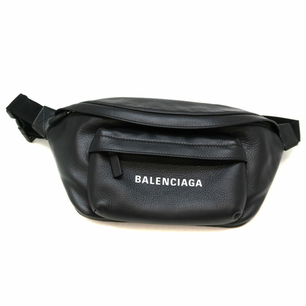 BALENCIAGA Belt Pack Waist Clutch Bag Leather Black